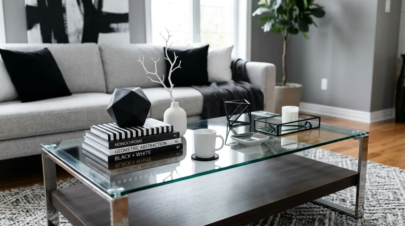 Keep the styling low enough for conversation inspiration for a coffee table centerpiece.